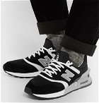 New Balance - MS997 Suede, Nubuck and Mesh Sneakers - Black