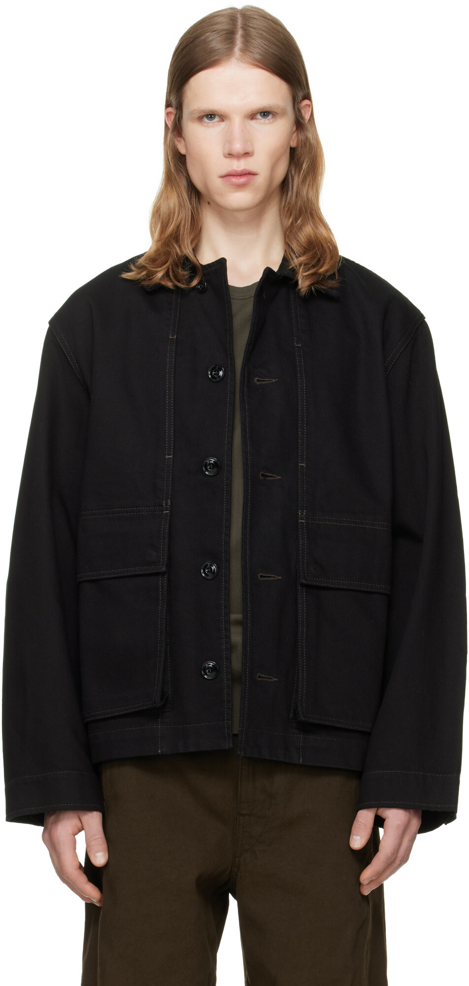 LEMAIRE Black Workwear Denim Jacket Lemaire