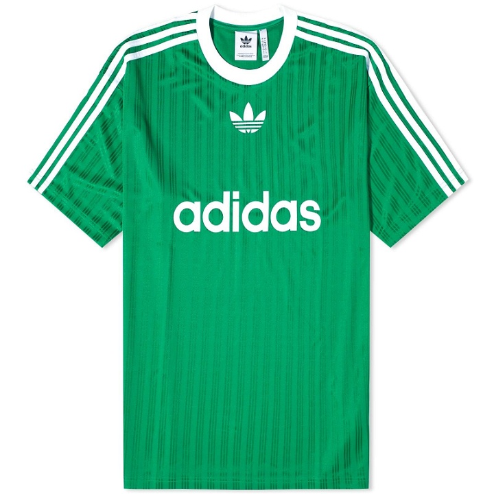 Photo: Adidas Men's Adicolor Poly T-shirt in Green/White