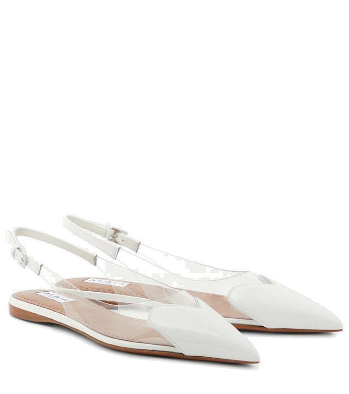 Photo: Alaïa Le Cœur patent leather and PU slingback flats