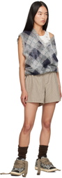 ERL Beige Plaid Boy Shorts