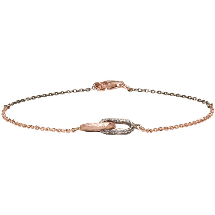 Photo: Pearls Before Swine Silver and Rose Gold Double Link Bracelet 