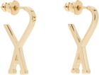 AMI Paris Gold Brass Small Ami de Coeur Hoop Earrings