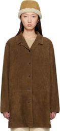 LE17SEPTEMBRE Tan Long Suede Jacket