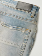 AMIRI - Varsity Skinny-Fit Leather-Appliquéd Jeans - Blue
