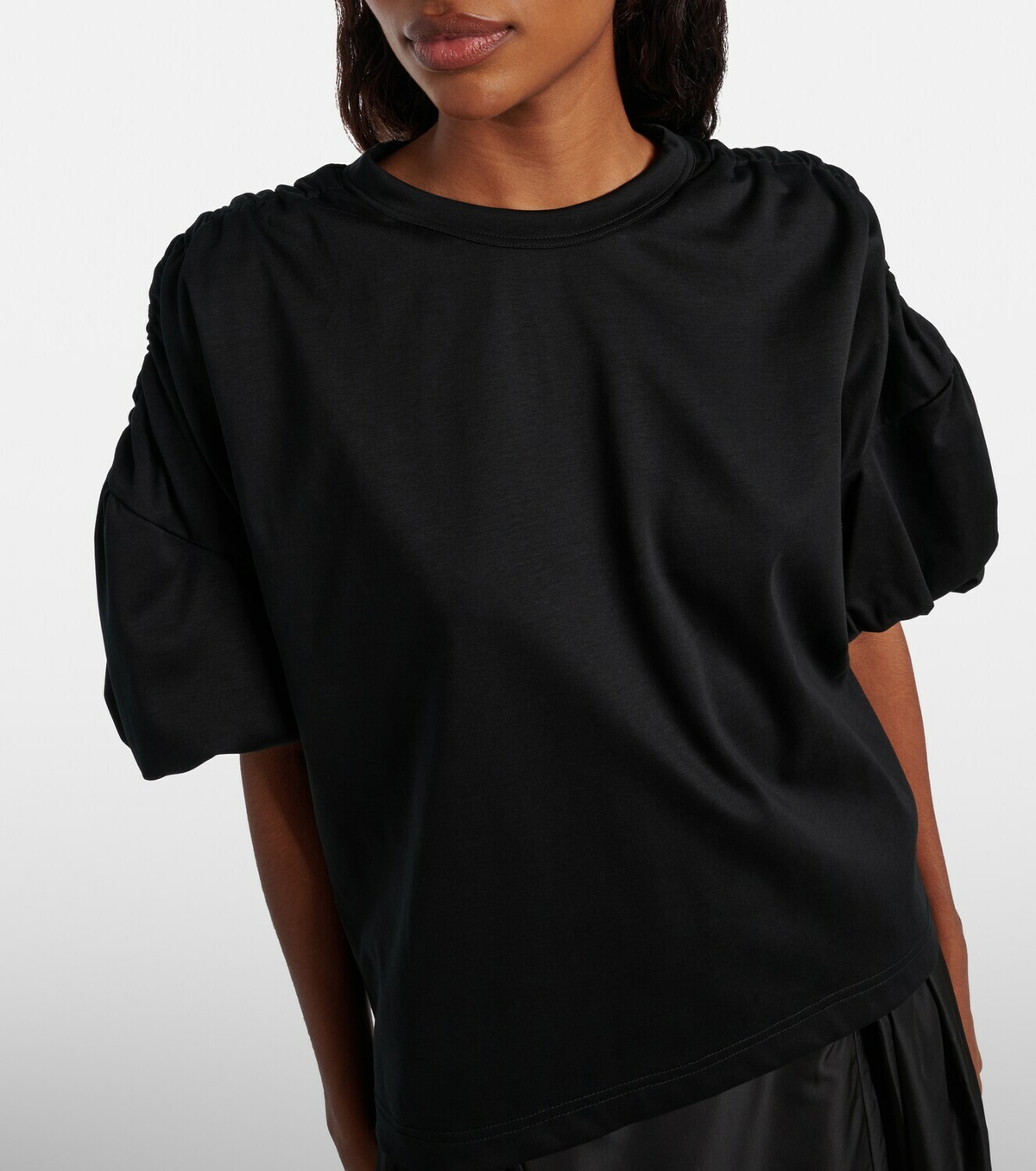 Noir Kei Ninomiya Gathered cotton jersey T-shirt