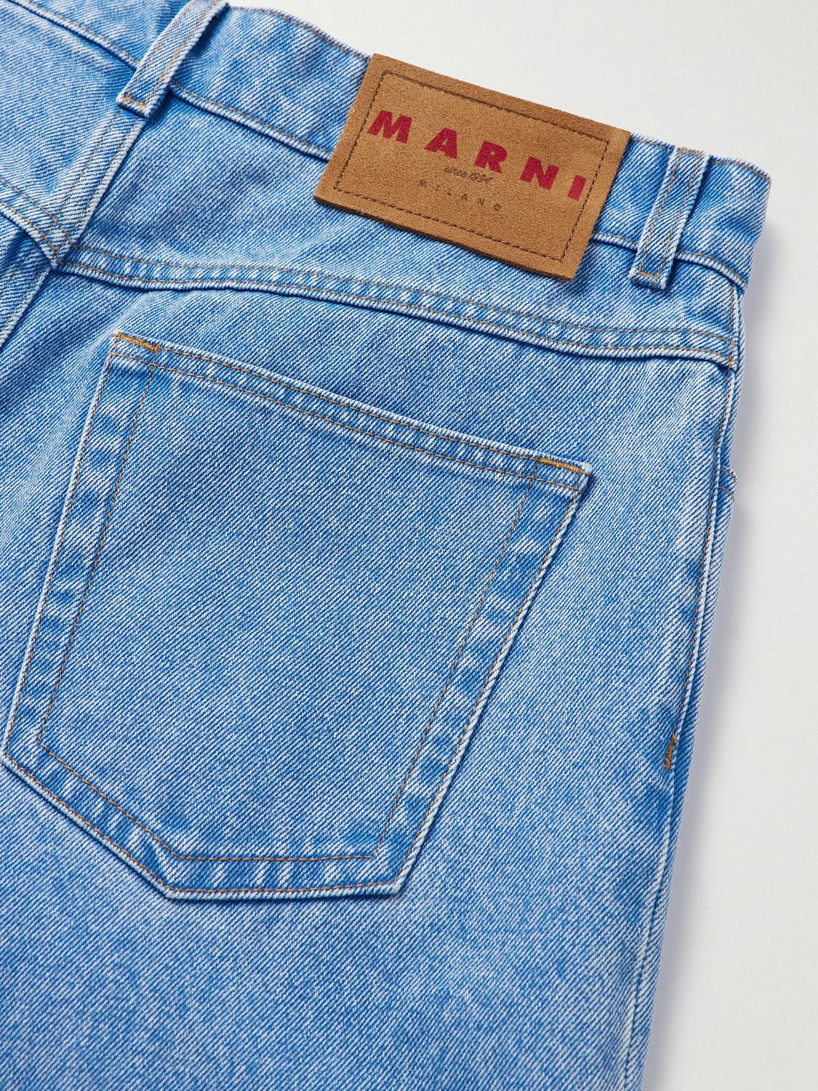 Marni - Wide-Leg Pleated Jeans - Blue