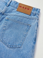 Marni - Wide-Leg Pleated Jeans - Blue