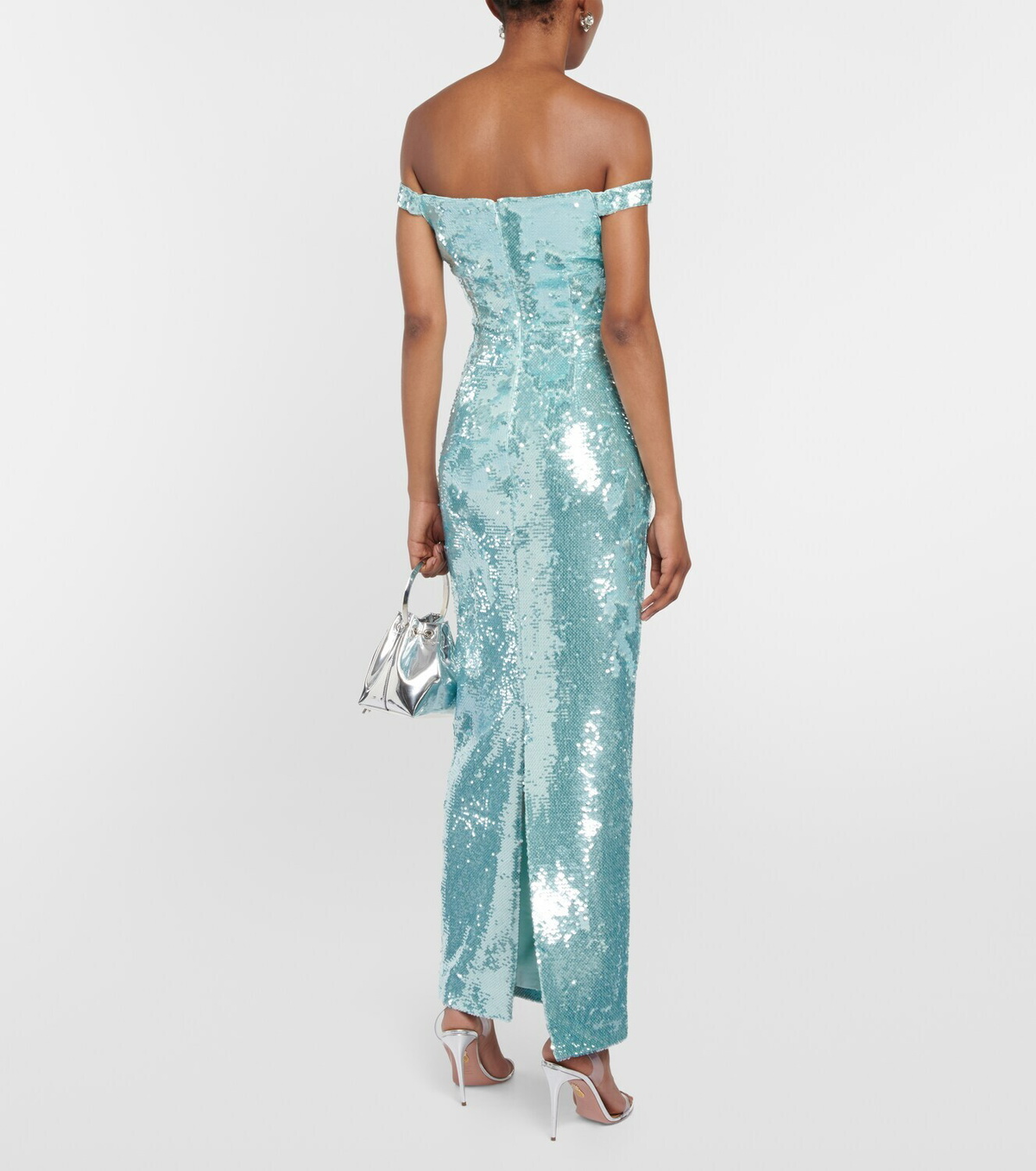 Roland Mouret Sequined off-shoulder maxi dress Roland Mouret