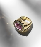 Octavia Elizabeth Blushing 18kt gold ring with tourmaline and diamonds