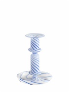HAY - Flare Stripe Milk Glass Candlestick