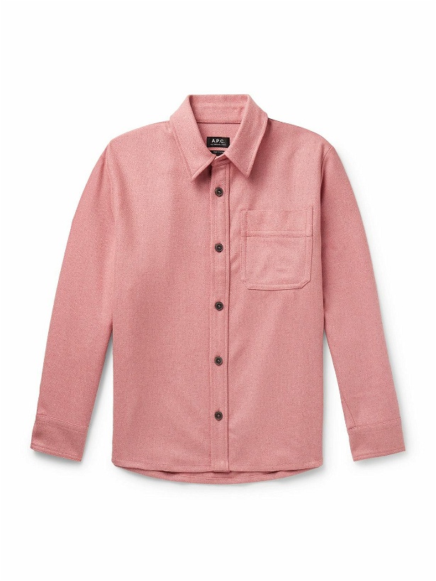 Photo: A.P.C. - Basile Wool-Blend Overshirt - Pink
