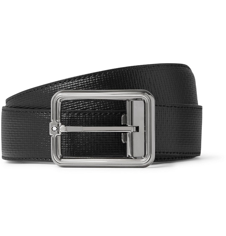 Photo: Montblanc - 3cm Cross-Grain Leather Belt - Black