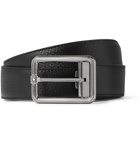 Montblanc - 3cm Cross-Grain Leather Belt - Black