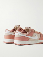 Nike - Dunk Low Retro PRM Leather-Trimmed Suede and Twill Sneakers - Pink