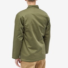 Universal Works Men's Twill/Sherpa Reversible Kyoto Work Jacket in Light Olive