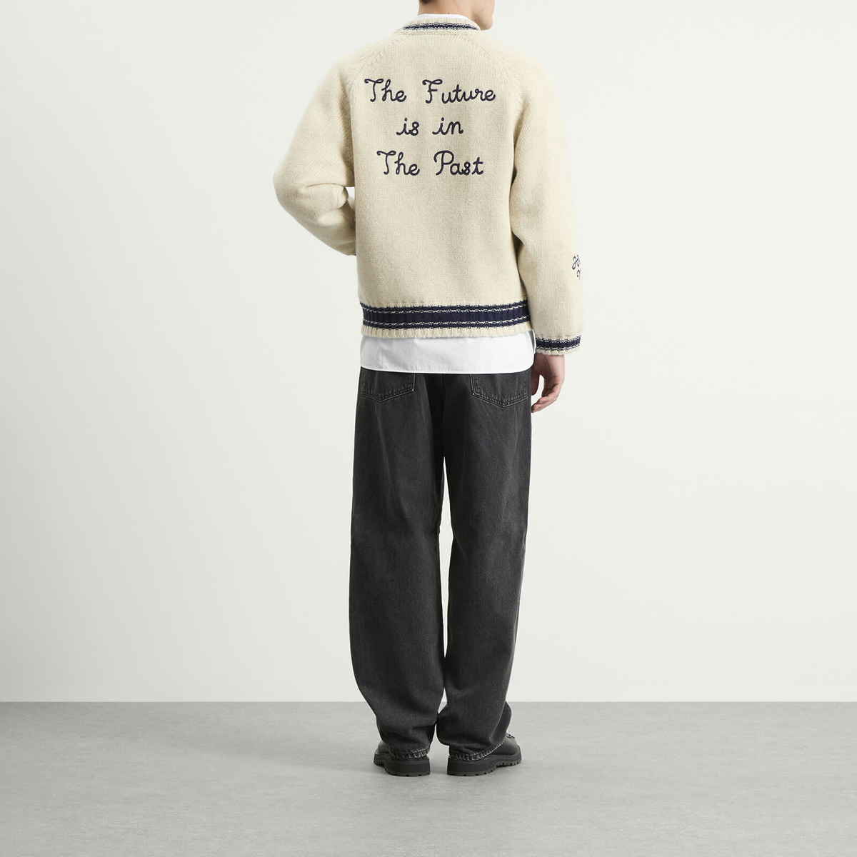 Human Made Men's Zip-Up Knit Cardigan in White Human Made