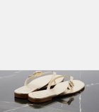 Roger Vivier Embellished metallic leather thong sandals