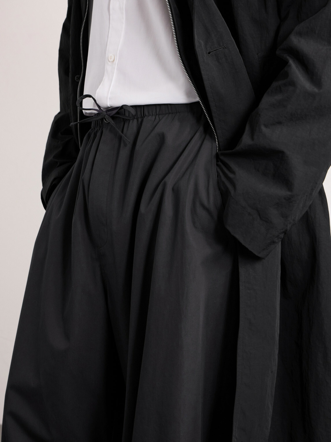 Amomento - Cotton Wide-Leg Trousers - Black