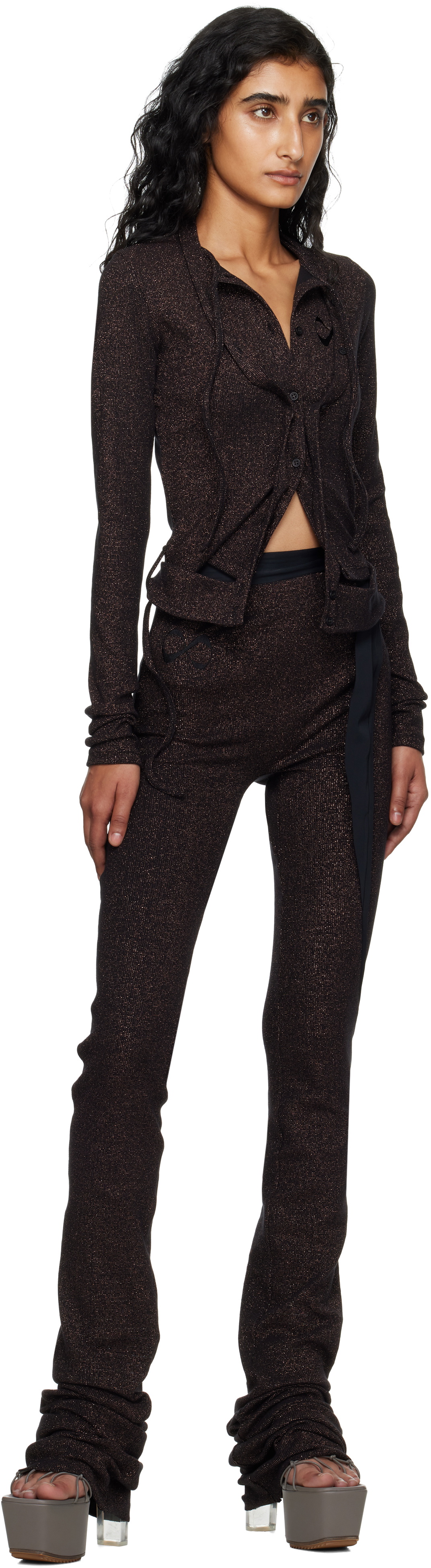 Ottolinger Brown Double Closure Rib Cardigan