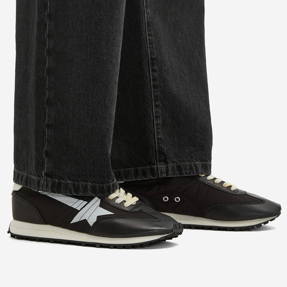 ★Golden ★ Running Marathon Leather Hill Sneakers Blac Golden Goose Running Marathon Leather-trimmed Shell Sneakers