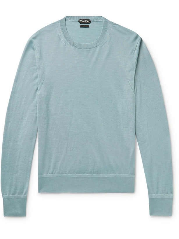 Photo: TOM FORD - Cashmere and Silk-Blend Sweater - Blue