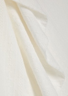 Skiim Embroidered Split Cotton Midi Skirt White