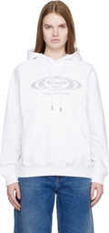 Casablanca Off-White Crystal Warped Logo Hoodie
