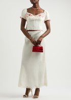 Rixo Didi Floral-embroidered Woven top Cream