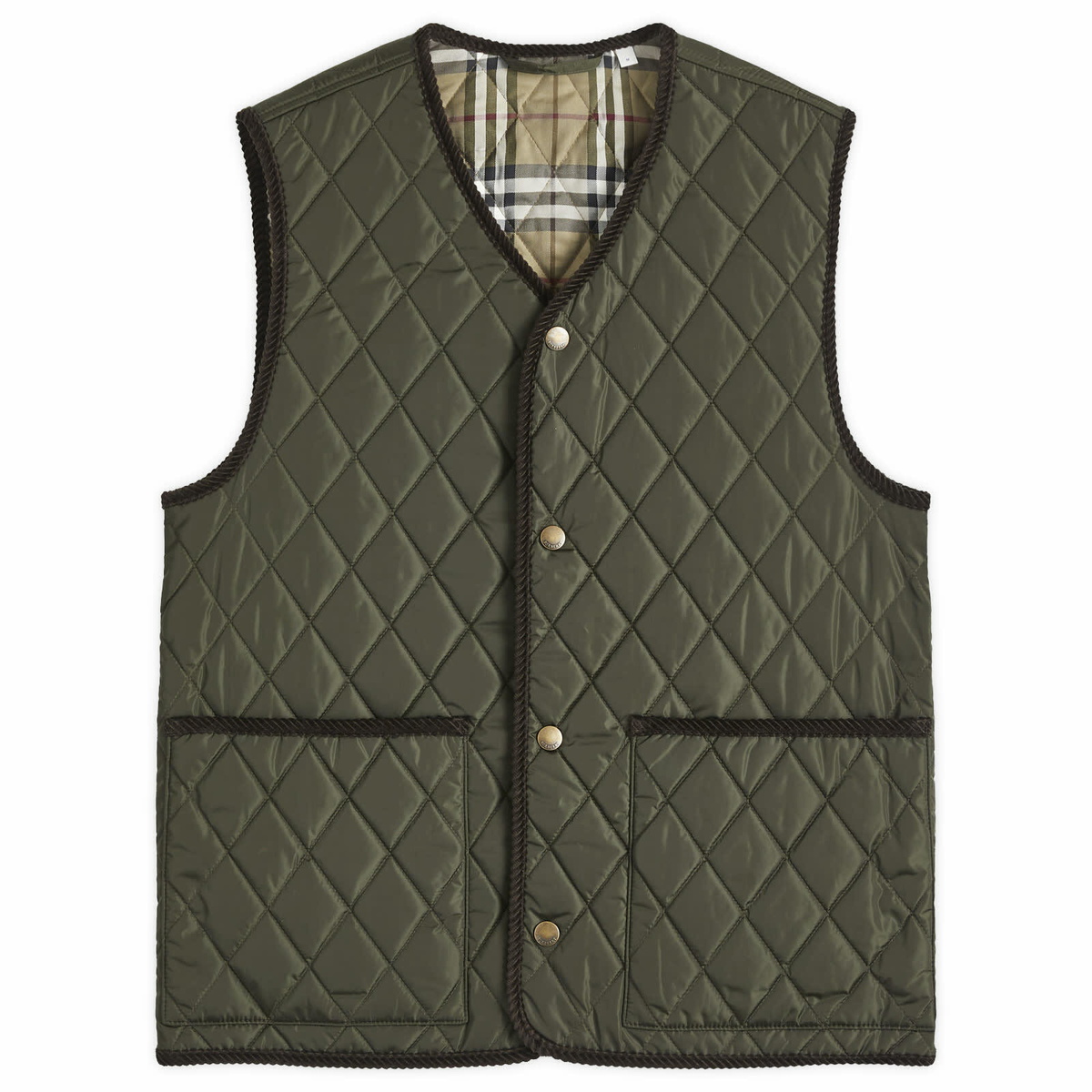Burberry Men's Quilted Gilet in Shale