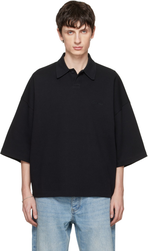 Photo: Fear of God ESSENTIALS Black Signature 90s Cropped Polo