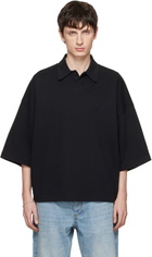 Fear of God ESSENTIALS Black Signature 90s Cropped Polo