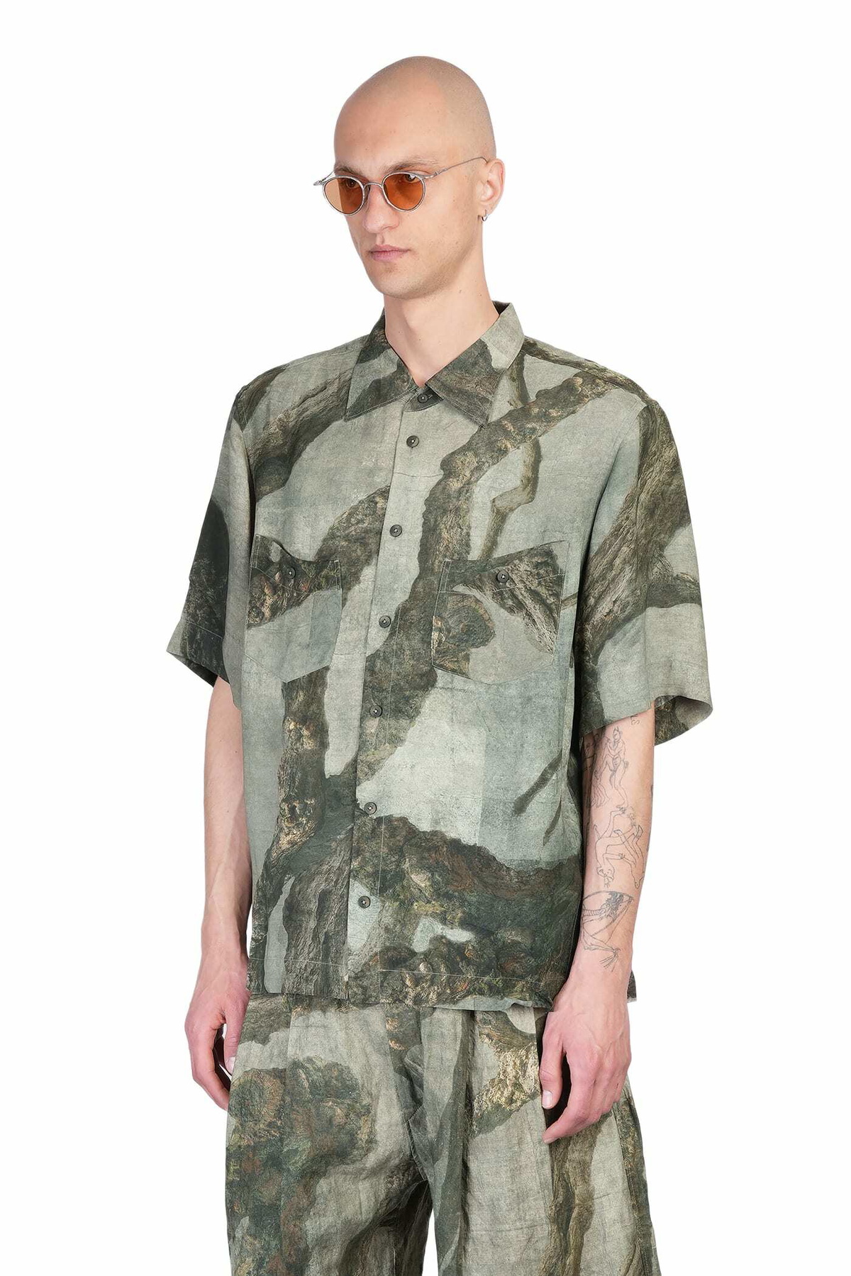 Ziggy Chen Shirt In Green Viscose