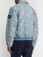 Stone Island - Logo-Appliquéd Webbing-Trimmed Camo-TC Jacquard Jacket - Blue