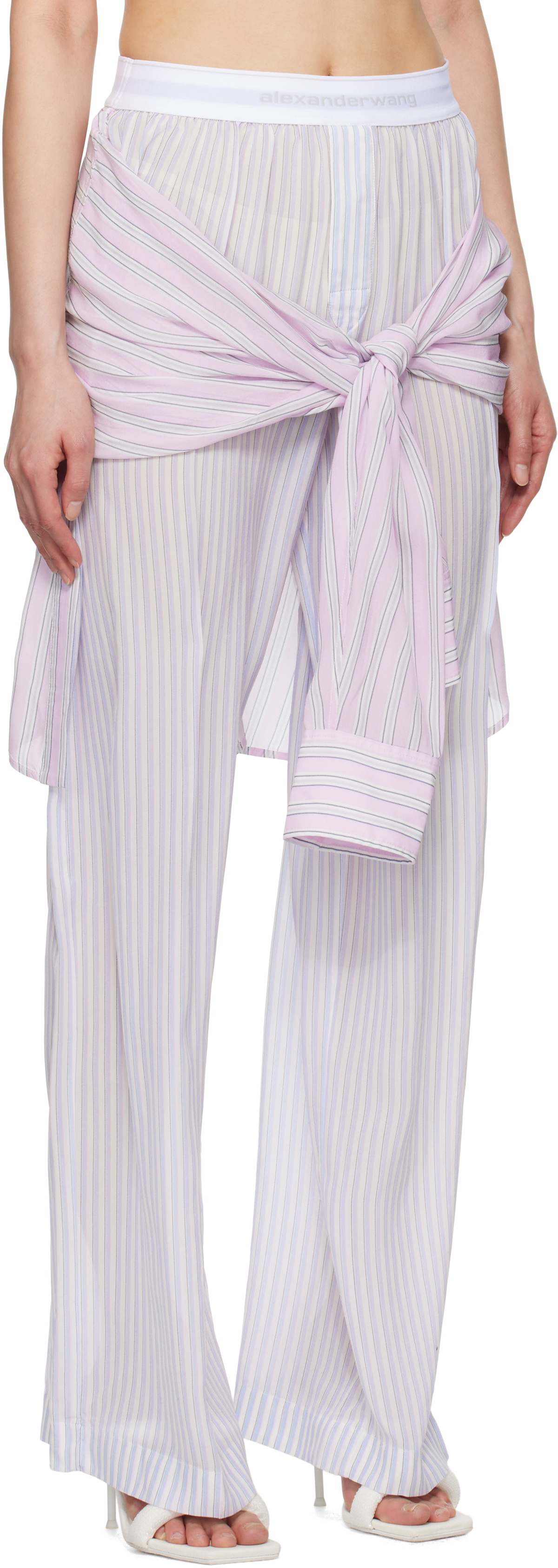 Alexander Wang Blue & Pink Pre-Styled Boxer Trousers