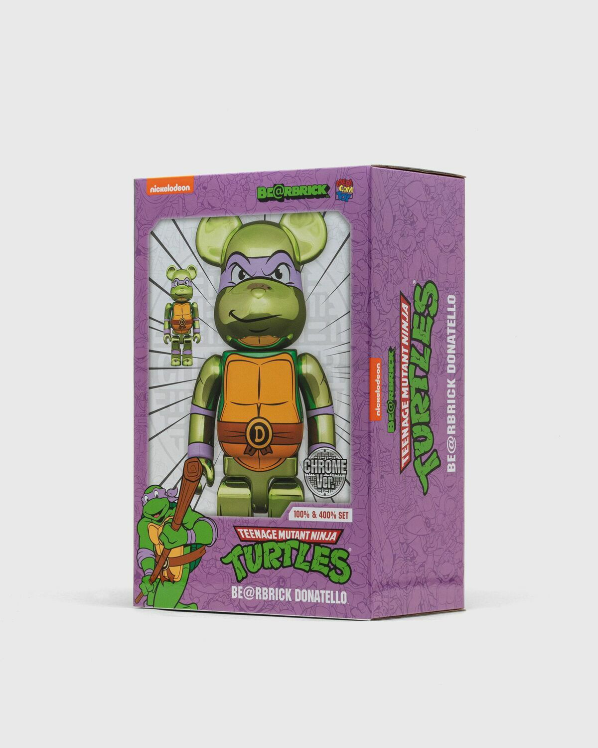 Medicom Bearbrick 400% Tmnt Donatello Chrome 2 Pack Green - Mens