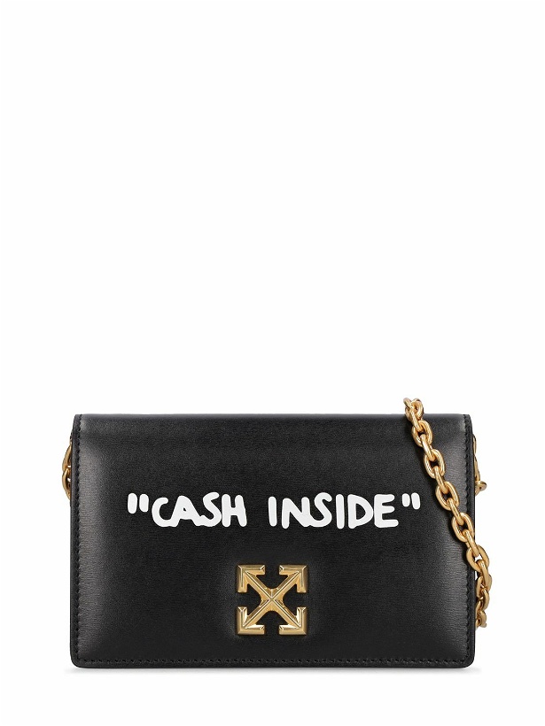 Photo: OFF-WHITE - Jitney 0.5 Leather Shoulder Bag W/ Quote