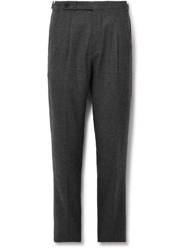 Photo: Boglioli - Slim-Fit Pleated Virgin Wool-Flannel Suit Trousers - Gray