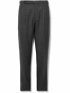Boglioli - Slim-Fit Pleated Virgin Wool-Flannel Suit Trousers - Gray