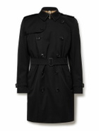 Burberry - Kensington Double-Breasted Belted Cotton-Gabardine Trench Coat - Black