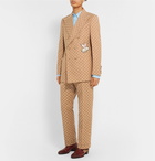 Gucci - Slim-Fit Logo-Jacquard Cotton-Blend Suit Trousers - Beige