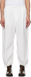 AMOMENTO White Drawstring Capri Trousers