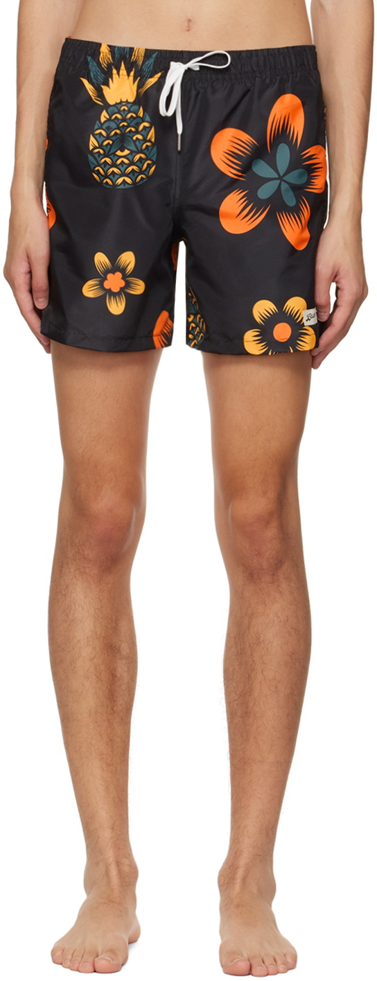Bather Black Coastal Floral Swim Shorts Bather