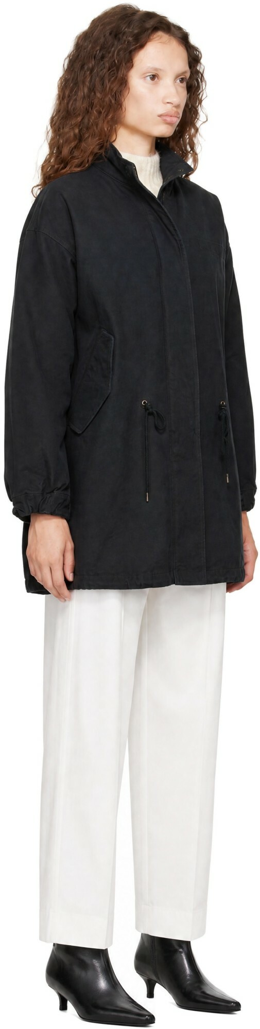 COOR Black Garment Dyed Fishtail Parka