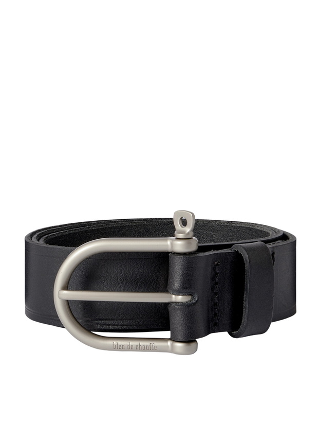 Photo: Bleu de Chauffe - 3.5cm Manille Leather Belt - Black