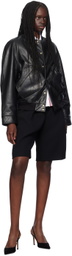 Victoria Beckham Black Varsity Leather Jacket