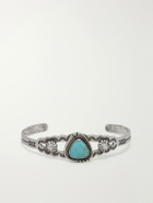 FOUNDWELL - Vintage 1960s Sterling Silver Turquoise Bracelet - Silver