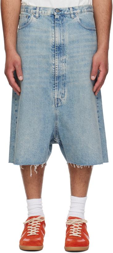 Photo: Maison Margiela Blue Dropped-Rise Bermuda Denim Shorts