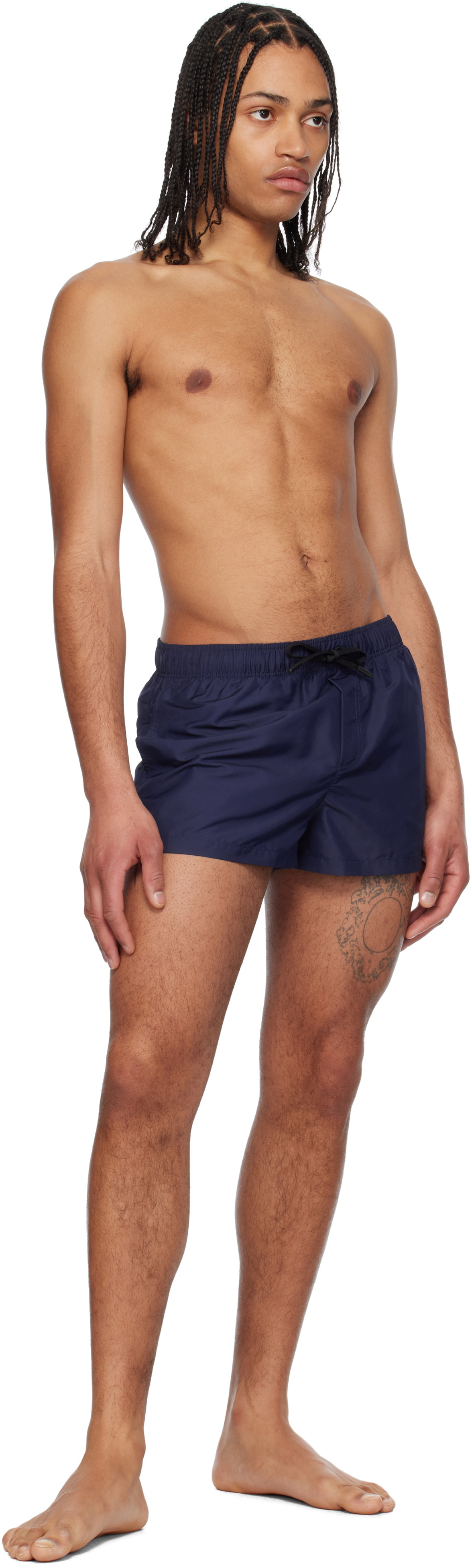 Versace Underwear Navy Embroidered Medusa Swim Shorts