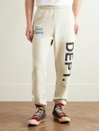 Gallery Dept. - Team Dept Tapered Embroidered Printed Cotton-Jersey Sweatpants - Neutrals